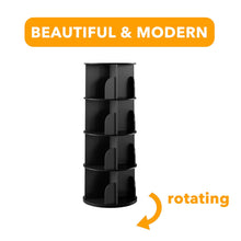 Load image into Gallery viewer, SpaceAid 4 Tier Rotating Bookshelf Tower, Spinning Bookcase Lazy Susan, Revolving 360 Book Shelf Storage Round Carousel, Vertical Rotate Turning Spiral Corner Organizer, White