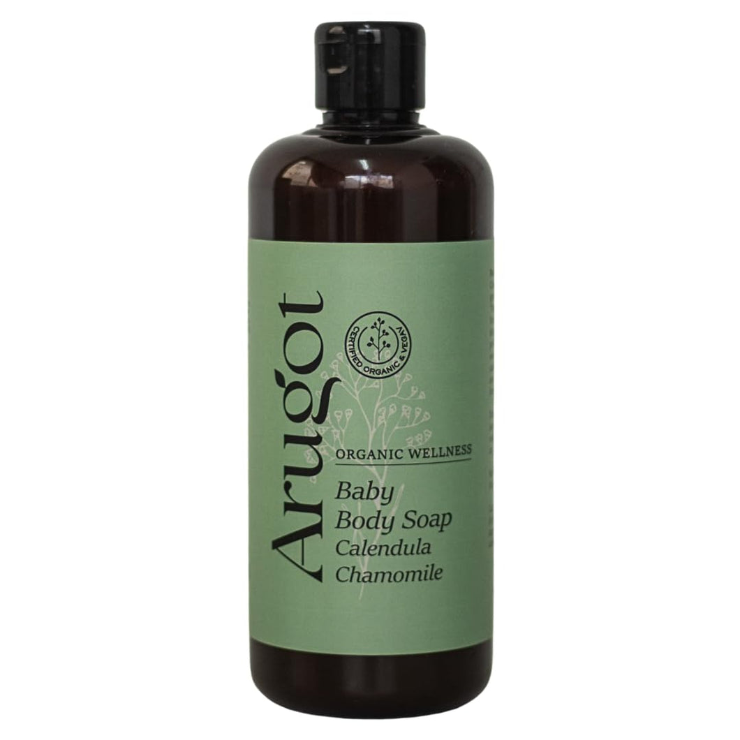 Organic Calendula-Chamomile Body Wash, Sourced & Made in Israel | Natural Body Soap for Babies, Kids & Adults with Sensitive or Dry Skin & Scalp - 16.9 Fl Oz