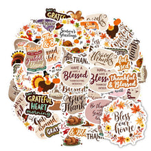 Load image into Gallery viewer, 35pcs Colorful Turkey Stickers Autumn Gratitude Stickers Harvest Thank