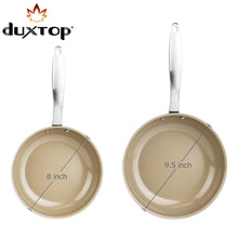 Load image into Gallery viewer, Duxtop Ceramic Non-stick Frying Pan, Stainless Steel Induction Frying Pan, 8-Inch Stir Fry Pan with Heavy-gauge Impact-bonded Bottom, FUSION Ti