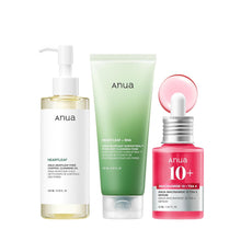 Load image into Gallery viewer, Anua 3-Step Glass Skin Beginner Set, Double Cleansing with Facial Serum, Oil Cleanser &amp; Face Wash with Heartleaf, Daily Routine with Niacinamide, Korean Skincare Set