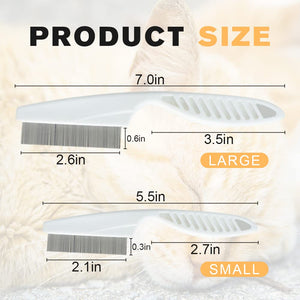 Multifunctional Pet Grooming Comb - 2023 New 2 in 1 Dual-Sided Comb for Tear Stain Removal, Massage and Grooming Small Dogs and Puppies (White)