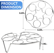 Load image into Gallery viewer, Stainless Steel Egg Steamer Rack Stackable Steamer Trays 2 Pack Combo for Egg Steamer Basket Egg Steaming Tray Steamed Rack for Pot Cook