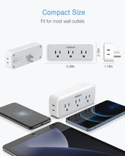 Load image into Gallery viewer, Multi Plug Outlet Extender, TESSAN Surge Protector Wall Plug Splitter with 5 Electrical Outlet Expander, Multiple Plug Adapter for Travel Home Office