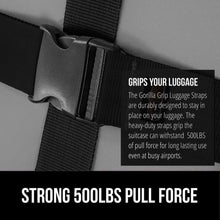 Load image into Gallery viewer, Heavy Duty 4 Pack Adjustable Luggage Straps for Suitcases, Easy to Identify Travel Belt Connector Holds Suitcase Together, Extends Life of Bag, Strap Connects Two Bags, Accessories Green