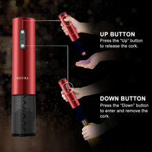 Load image into Gallery viewer, Secura Electric Wine Opener, Automatic Bottle Corkscrew Opener with Foil Cutter, Rechargeable (Champagne Gold)