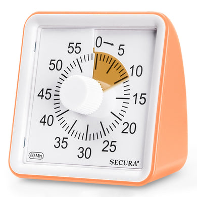 Secura 60-Minute Visual Timer, Classroom Timer, Countdown Timer for Kids and Adults, Time Management Tool for Teaching (Blue & Blue)