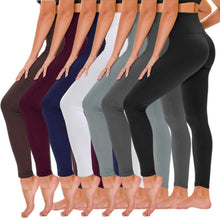 Load image into Gallery viewer, TNNZEET 7 Pack Leggings for Women - High Waisted Yoga Pants with Pockets Black Leggings Women Full Length &amp; Capri
