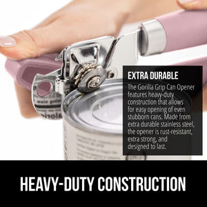 Heavy Duty Stainless Steel Smooth Edge Manual Can Opener and Bottle Openers, Soft Ergonomic Handle, Oversized Handheld Easy Turn Knob, Multifunctional Kitchen Tool, Black