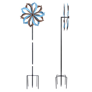 WONDER GARDEN Wind Spinners Outdoor - 2 Pack Small Metal Flamingo Wind Spinner Windmill, Wind Sculpture for Yard Patio Lawn Decor