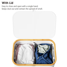 Load image into Gallery viewer, SpaceAid Laundry Hamper with Lid, 110L Large Tall Clothes Basket Bin with Bamboo Handles, Collapsible Laundry Hamper for Bedroom, Bathroom, Dorm, Laundry Room - Black