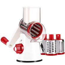 Load image into Gallery viewer, Rotary Cheese Grater Hand Crank Cheese Shredder for Fresh Cheese, Vegetable, Nuts,Non-slip Suction Base, Free Cleaning Brush Three Blades, Black