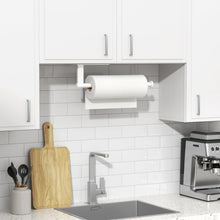 Load image into Gallery viewer, Paper Towel Holder Under Cabinet - Stainless Steel Paper Towel Holder Wall Mount, Self-Adhesive or Drilling, Matte Black Towel Rack for Kitchen Organization and Storage, Kitchen Paper Roll Holder