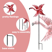 Load image into Gallery viewer, WONDER GARDEN Wind Spinners Outdoor - 2 Pack Small Metal Flamingo Wind Spinner Windmill, Wind Sculpture for Yard Patio Lawn Decor