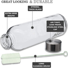 Load image into Gallery viewer, Brieftons Glass Water Bottles (Pack of 6) and Oil &amp; Vinegar Dispensers (Pack of 2)