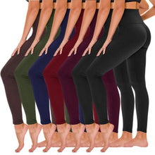 Load image into Gallery viewer, TNNZEET 7 Pack Leggings for Women - High Waisted Yoga Pants with Pockets Black Leggings Women Full Length &amp; Capri