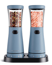 Load image into Gallery viewer, Electric Salt and Pepper Grinder Set with Storage Base, Stainless Steel Rechargeable Salt and Pepper Grinder Set with 4.5 oz Large Capacity, 1.8&quot; Wide Mouth, Adjustable Coarseness, Ideal for Kitchen