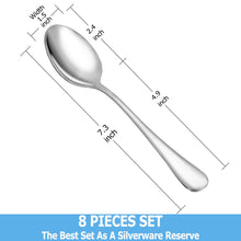 Load image into Gallery viewer, Dinner Spoon Set,16 Pcs 7.3&quot; Tablespoons,Premium Food Grade 18/10 Stainless Steel Spoons,Durable Metal Spoons,Tablespoon,Silverware Spoons Only,Mirror Finish &amp; Dishwasher Safe,Use for Home,Restaurant
