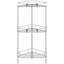 Load image into Gallery viewer, 4 Tier Floor Standing Corner Shower Caddy Organizer Shelf with Hooks, Bathroom Shelves Stand Rack, Black