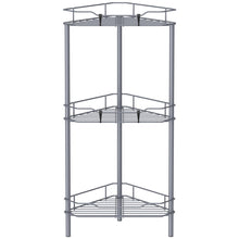 Load image into Gallery viewer, 4 Tier Floor Standing Corner Shower Caddy Organizer Shelf with Hooks, Bathroom Shelves Stand Rack, Black