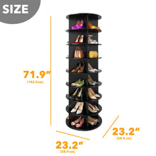 Load image into Gallery viewer, SpaceAid 7 Tier Rotating Shoe Rack Tower, Spinning Shoe Display Lazy Susan, Revolving 360 Shoe Rack Storage Round Carousel, Vertical Handbag Rotate Shoes Closet Organization (7-Tier White)