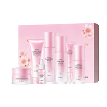 Load image into Gallery viewer, Skin Care Set JAPAN SAKURA Beauty Gift Sets Skin Care Kit with Cleanser, Toner, Lotion, Serum, Eye Cream, Face Cream, Make up Primer Travel Kit for Women Wife Mom 7pcs
