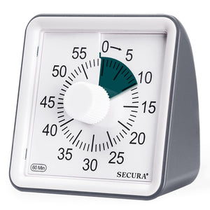 Secura 60-Minute Visual Timer, Classroom Timer, Countdown Timer for Kids and Adults, Time Management Tool for Teaching (Blue & Blue)