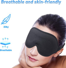 Load image into Gallery viewer, Sleep Eye Mask for Men Women, Sleeping Mask for Side Sleeper, Travel Blackout Night Blindfold Eye Shade Cover with Adjustable Strap (Black)