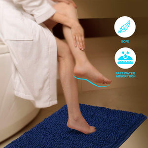 Secura Bathroom Rugs, 47 x 28 Inches, Extra Soft & Thick, Absorbent Water Bath Mat, Machine Washable Non-Slip Bath Mats for Bathroom, Shower, and Tub, Home Decor Accessories (Gray)