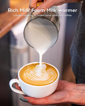Load image into Gallery viewer, Milk Frother, Electric Milk Steamer, Coffee Frother, Milk Frothers 5-in-1 Automatic Warm and Cold Milk Foamer for Coffee, Latte, Cappuccino, Macchiato, Hot Chocolate, 17 Ounce-Gray