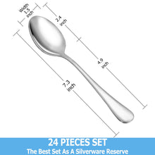 Load image into Gallery viewer, Dinner Spoon Set,16 Pcs 7.3&quot; Tablespoons,Premium Food Grade 18/10 Stainless Steel Spoons,Durable Metal Spoons,Tablespoon,Silverware Spoons Only,Mirror Finish &amp; Dishwasher Safe,Use for Home,Restaurant