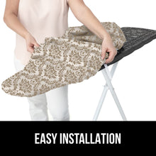 Load image into Gallery viewer, Ironing Board Cover and Pad, Silicone Coating, Thick Scorch Resistant Padding, Heavy Duty Iron Covers Standard Boards, Hook and Loop Fastener Strap, Silver, 15x54