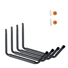 Load image into Gallery viewer, Wintek Heavy Duty Giant Arm Hang-It-All Wall Mount Storage Hook Rack for SUP &amp; Surfboard, Ski &amp; Snowboard, Skateboard, Longboard, Paddleboard|Home Garage Storage &amp; Organization Hangers-4 Pack (Black)
