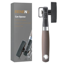 Load image into Gallery viewer, Beneno Can Opener, Manual Side Safe Cut Can Opener Smooth Edge with Durable Sharp Blade, Effort-Saving Knob &amp; Comfortable Non-slip Handle, Brown