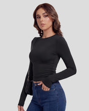 Load image into Gallery viewer, TNNZEET 3 Pack Womens Long Sleeve Shirts Crewneck Basic Fitted Tees Y2K Top | Stretchy Slim Fit Casual Workout Going Out Fashion Soft Comfortable Top For Daily Wear Fall Winter Basic Wardrobe