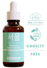Load image into Gallery viewer, SeoulCeuticals Korean Skin Care Ginseng Serum - K Beauty Skincare with Green Tea + Centella + Royal Jelly - Cruelty Free &amp; Organic for Dewy Glow 1oz