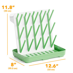 SpaceAid Baby Bottle Drying Rack with 20 Hooks, Space Saving Kitchen Bottles Rack Dryer, Vertical Baby Bottle Holder Organizer for Countertop Storage Accessories (White and Gray)