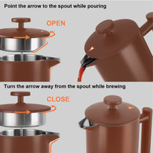 Load image into Gallery viewer, Secura French Press Coffee Maker, 304 Grade Stainless Steel Insulated Coffee Press with 2 Extra Screens, 34oz (1 Litre), Silver