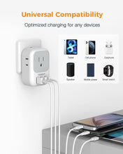 Load image into Gallery viewer, USB Charger Block, TESSAN Wall Plug Adapter with Electrical 4 Box Splitter 3 USB Wall Charger Ports, Multi Plug Outlet Extender Charging for Cruise, Travel, Office, Dorm Essentials
