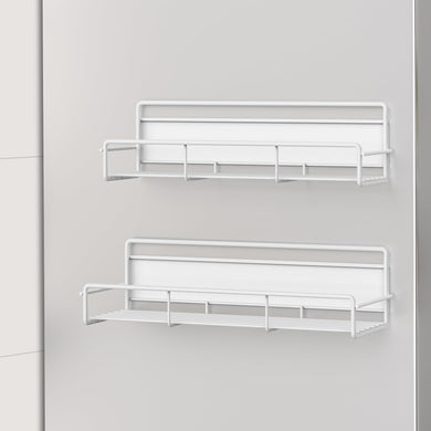 6 Pack Magnetic Spice Rack Organizer for Refrigerator and Microwave Oven, Metal Fridge Shelf for Kitchen, Matt Black