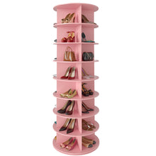 Load image into Gallery viewer, SpaceAid 7 Tier Rotating Shoe Rack Tower, Spinning Shoe Display Lazy Susan, Revolving 360 Shoe Rack Storage Round Carousel, Vertical Handbag Rotate Shoes Closet Organization (7-Tier White)