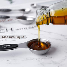 Load image into Gallery viewer, Magnetic Measuring Spoons Set of 8 Stainless Steel Dual Sided Stackable Measuring Spoons Nesting Teaspoons Tablespoons for Measuring Dry and Liquid Ingredients