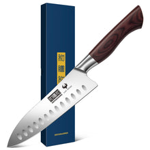 Load image into Gallery viewer, Fillet Knife 7 Inch, Professional High Carbon Stainless Steel Boning Knife for Meat, Ultra Sharp Japanese Fish Fillet Knives with Ergonomic Wood Handle