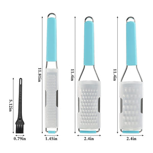 Lemon Zester Grater Three-piece Suit - Heavy Duty Kitchen Tool for Parmesan Cheese, Ginger, Garlic, Nutmeg, Chocolate, Vegetables，Fruits，Stainless Steel Grater Dishwasher Safe Black