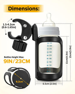 Pack of 2 Pram Cup Holder,Universal Stroller Cup Holders,Adjustable Pushchair Bottle Organizer for Bikes, Trolleys,Walkers and Wheelchairs