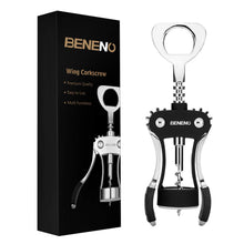 Load image into Gallery viewer, Beneno Wine Opener, Zinc Alloy Premium Wing Corkscrew with Multifunctional Bottles Opener, Sharp Wine Corkscrew with Ergonomic Non-Slip Wing Handle, Upgrade
