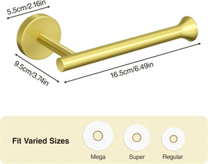 Toilet Paper Holder Wall Mount Bathroom Paper Roll Holder Tissue Handle Stainless Steel for Farmhouse Kitchen Gold