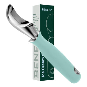 Beneno Heavy Duty Ice Cream Scoop - Upgraded Anti-Fracture Design, Comfortable Grip Long Handle, Effortless Scooping & Dishwasher Safe, Black