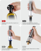 Load image into Gallery viewer, Electric Wine Opener Set - Rechargeable Wine Bottle Opener with Vacuum Stoppers,Wine Pourer, Foil Cutter,and Storage Stand - Ideal Wine Accessories &amp; Wine Gift Set for Wine Lovers