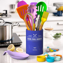 Load image into Gallery viewer, Umite Chef Kitchen Cooking Utensils Set, 33 pcs Non-Stick Silicone Cooking Kitchen Utensils Spatula Set with Holder, Wooden Handle Silicone Kitchen Gadgets Utensil Set (Khaki)